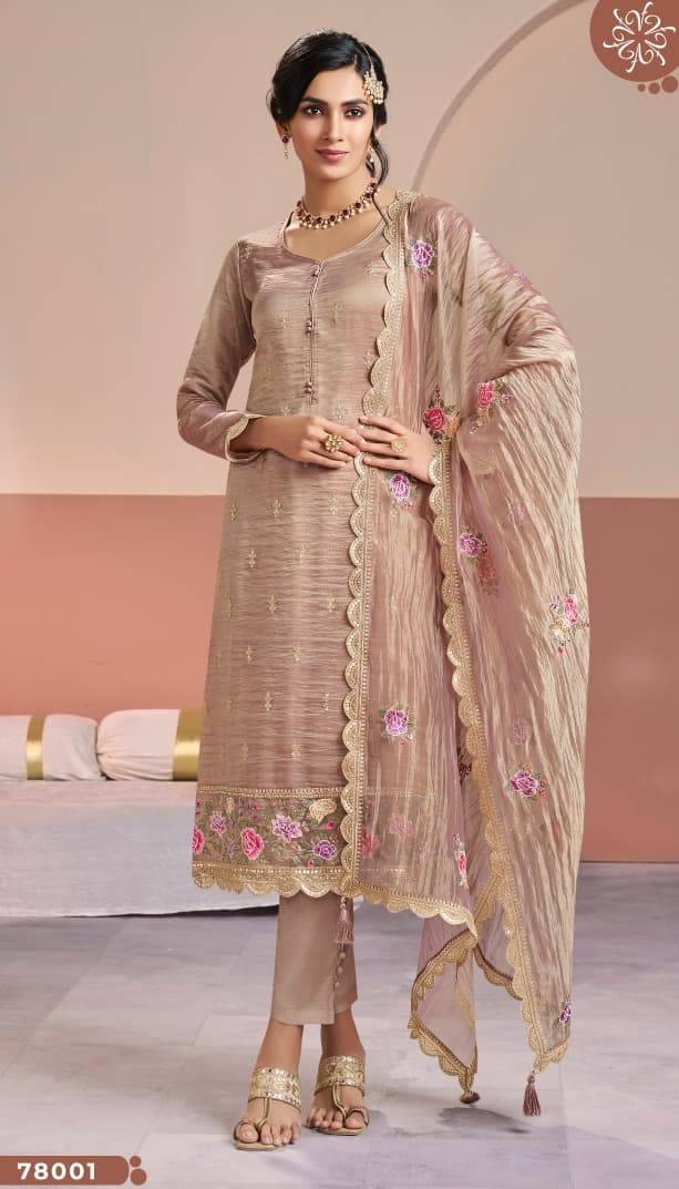 KULEESH - MANNTRAA by Vinay fashion 78001 To 78004 s Designer Festive Suits Collection Beautiful Stylish Fancy Colorful Party Wear & Occasional Wear Silk Jacquard Dresses At Wholesale Price